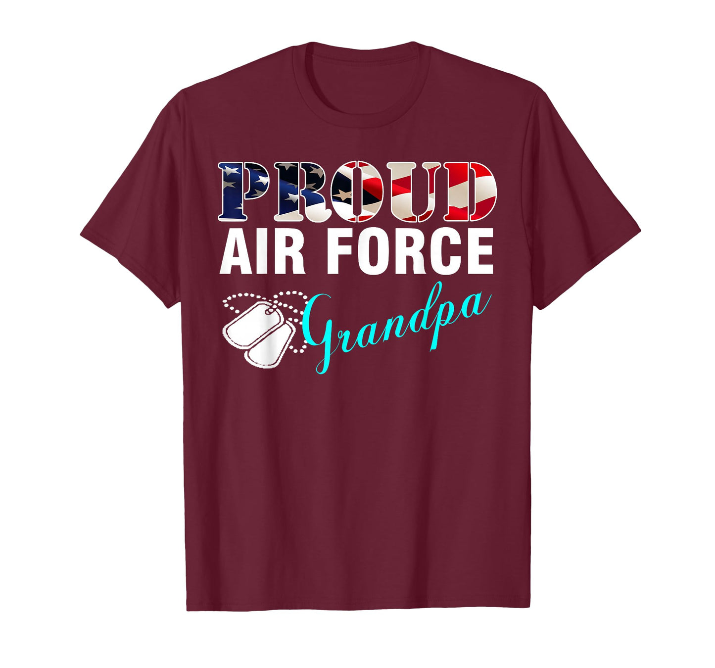 Vintage Proud Air Force Grandpa With American Flag Gift T-Shirt