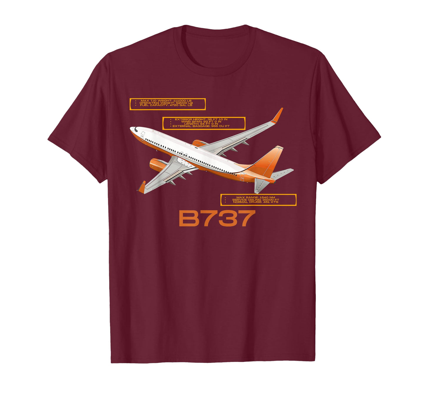 B737 Jet Airplane! Aviation Airplane T-Shirt