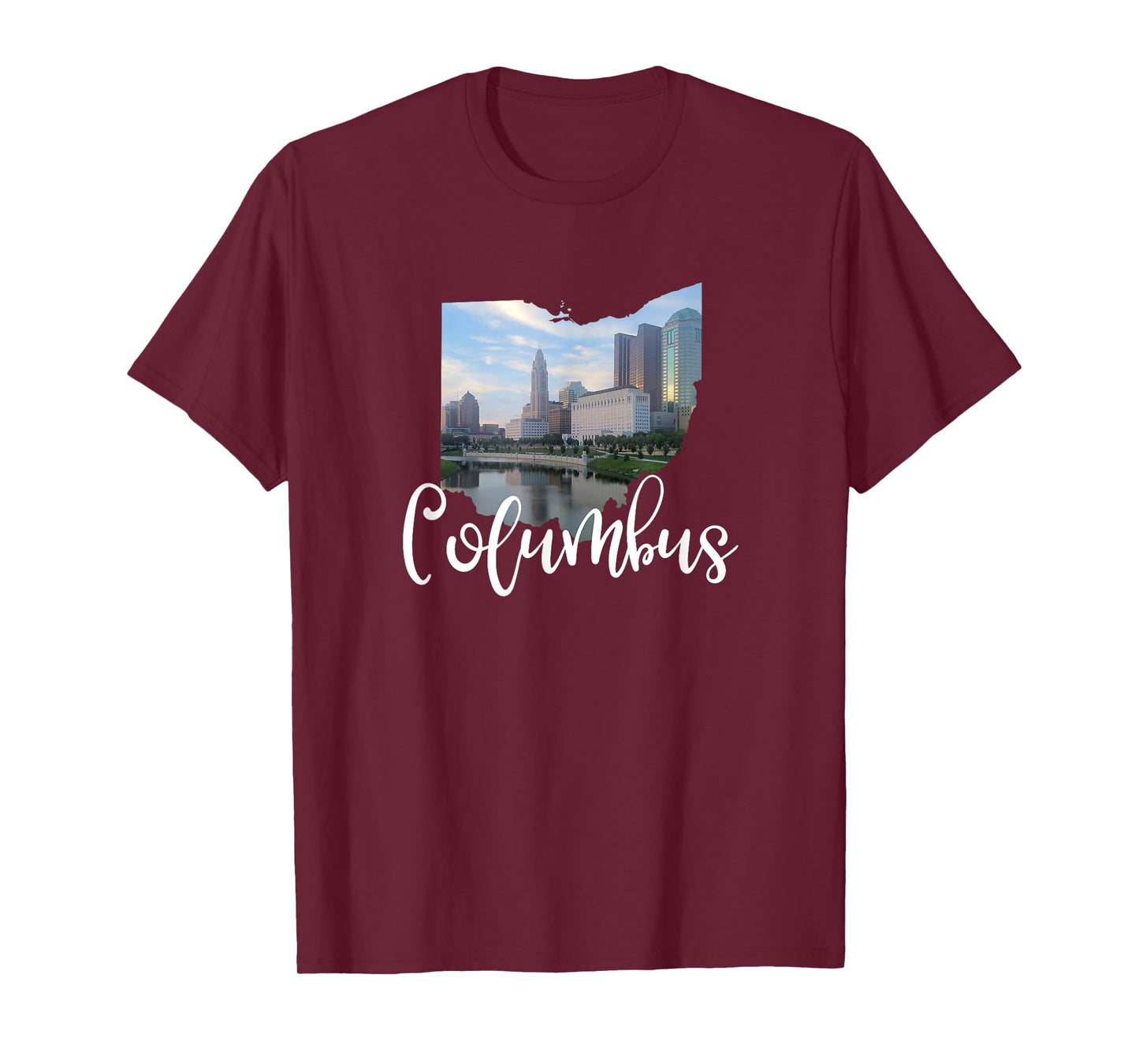 Columbus Ohio Skyline Scioto River Photo T Shirt T-Shirt