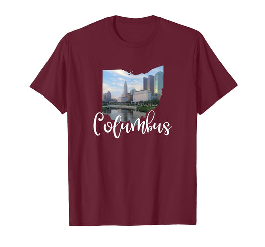 Columbus Ohio Skyline Scioto River Photo T Shirt T-Shirt