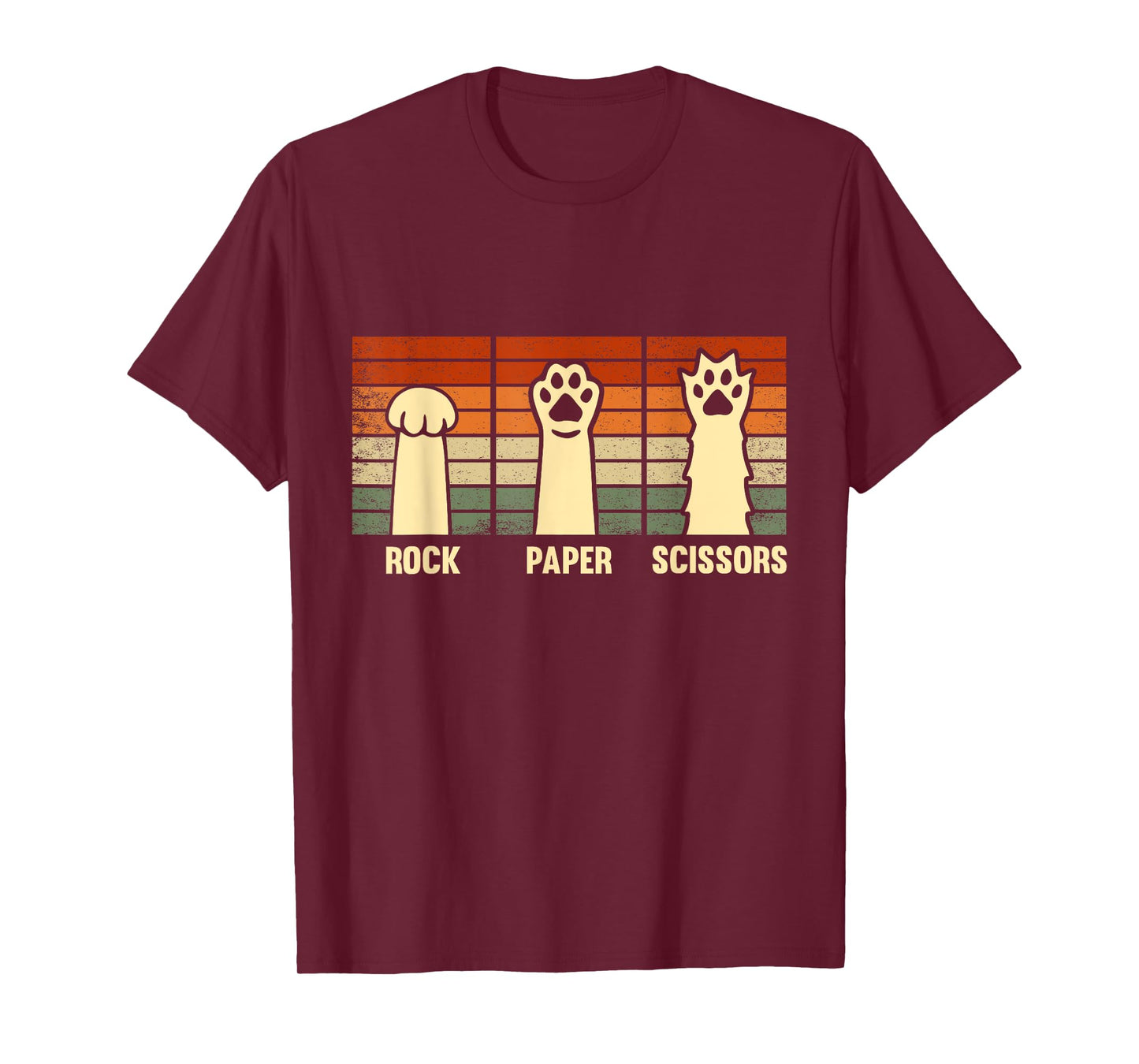 Rock Paper Scissors Hand Game Cute Paw Funny Cat Kids T-Shirt