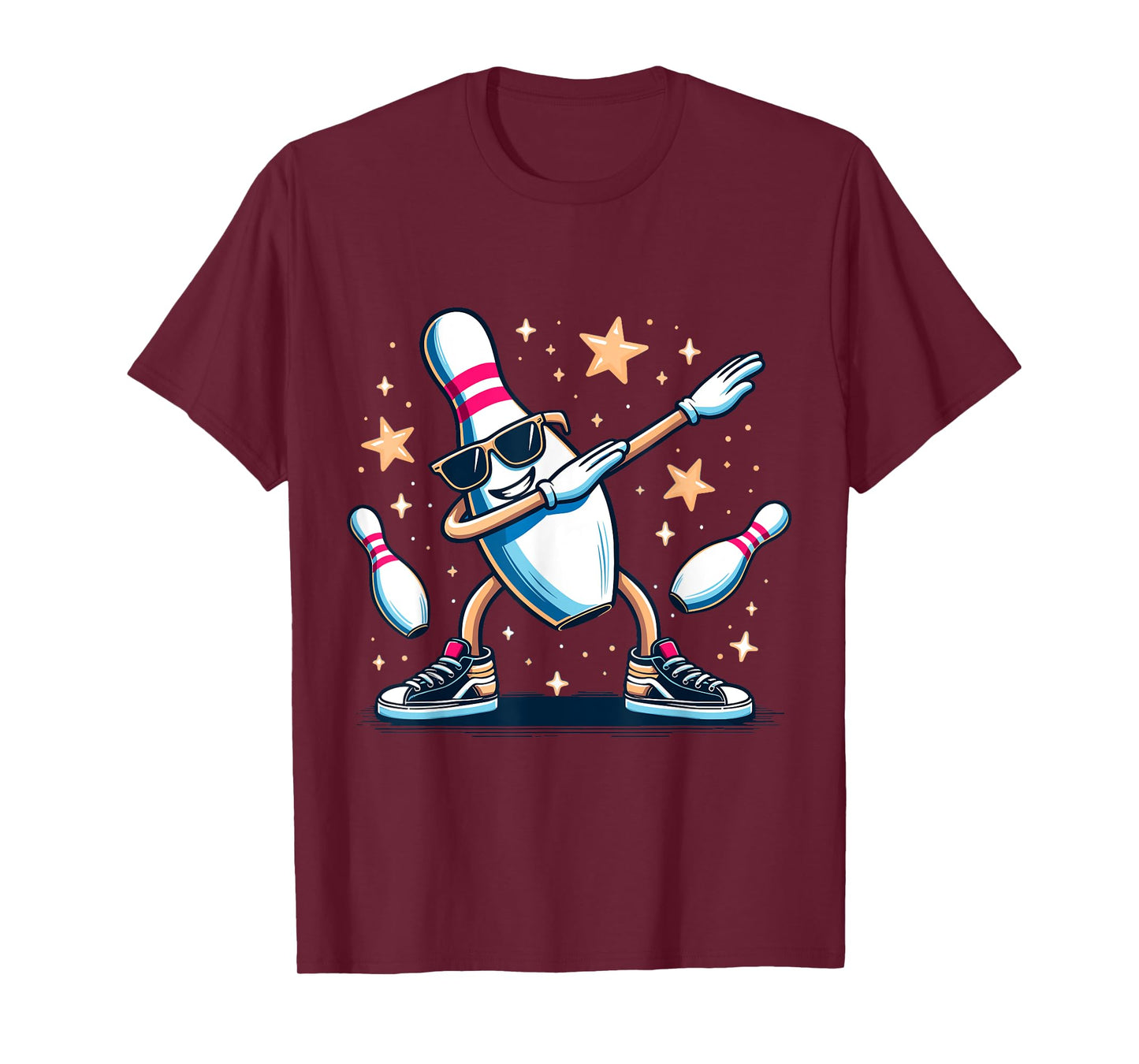 Bowling Pin Dabbing Sunglasses Bowler Player Kids Boys Men T-Shirt
