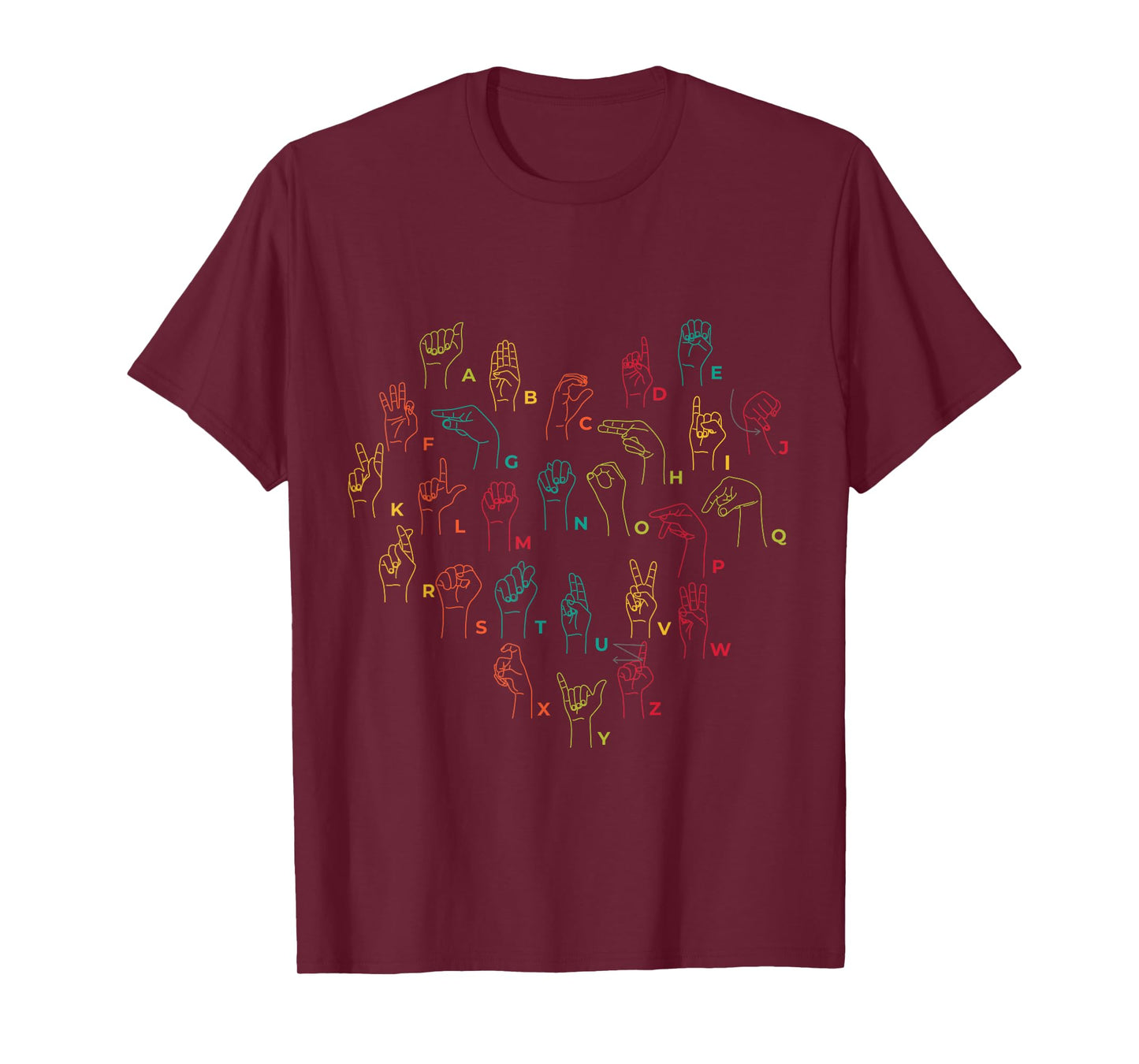 ASL ILY Heart Sign Language Interpreter Deaf ASL Teacher T-Shirt