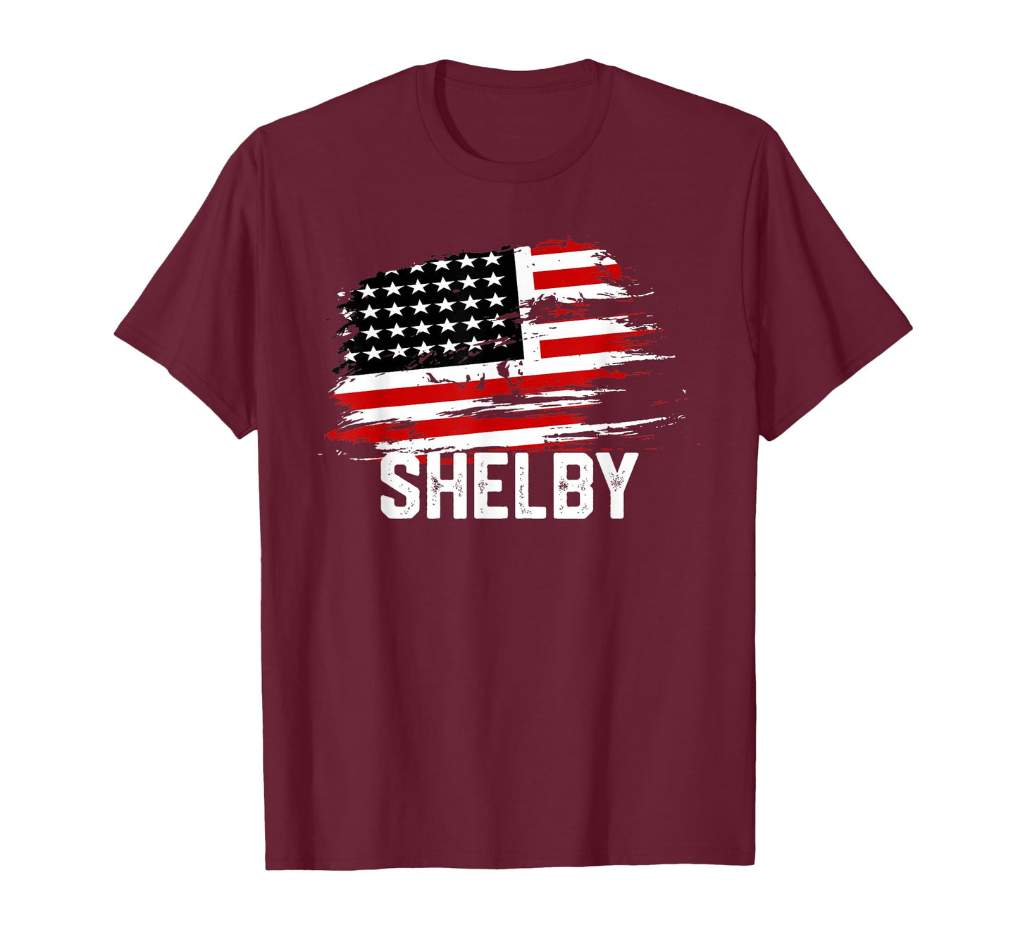SHELBY USA Flag T-Shirt Personalized 4th of July SHELBY T-Shirt