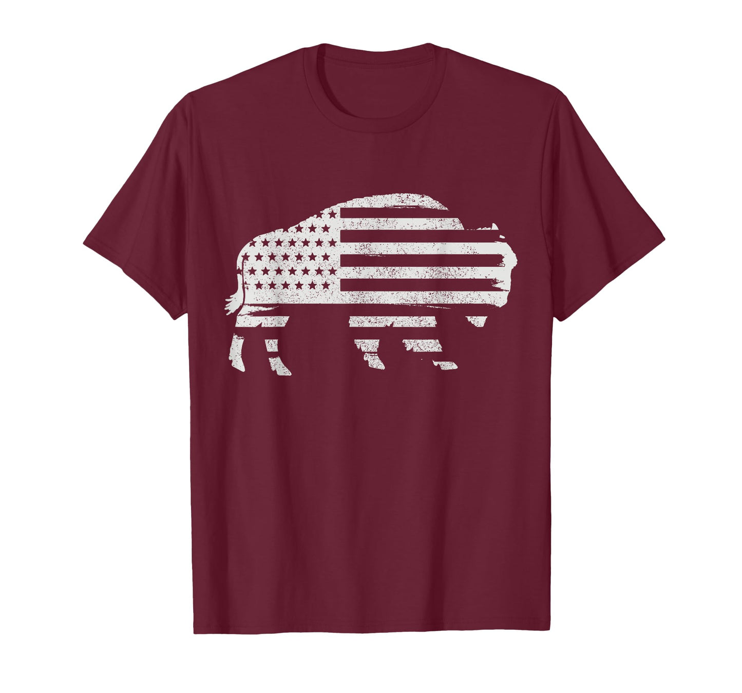 Bison Lover American Flag Buffalo Patriotic Vintage T-Shirt