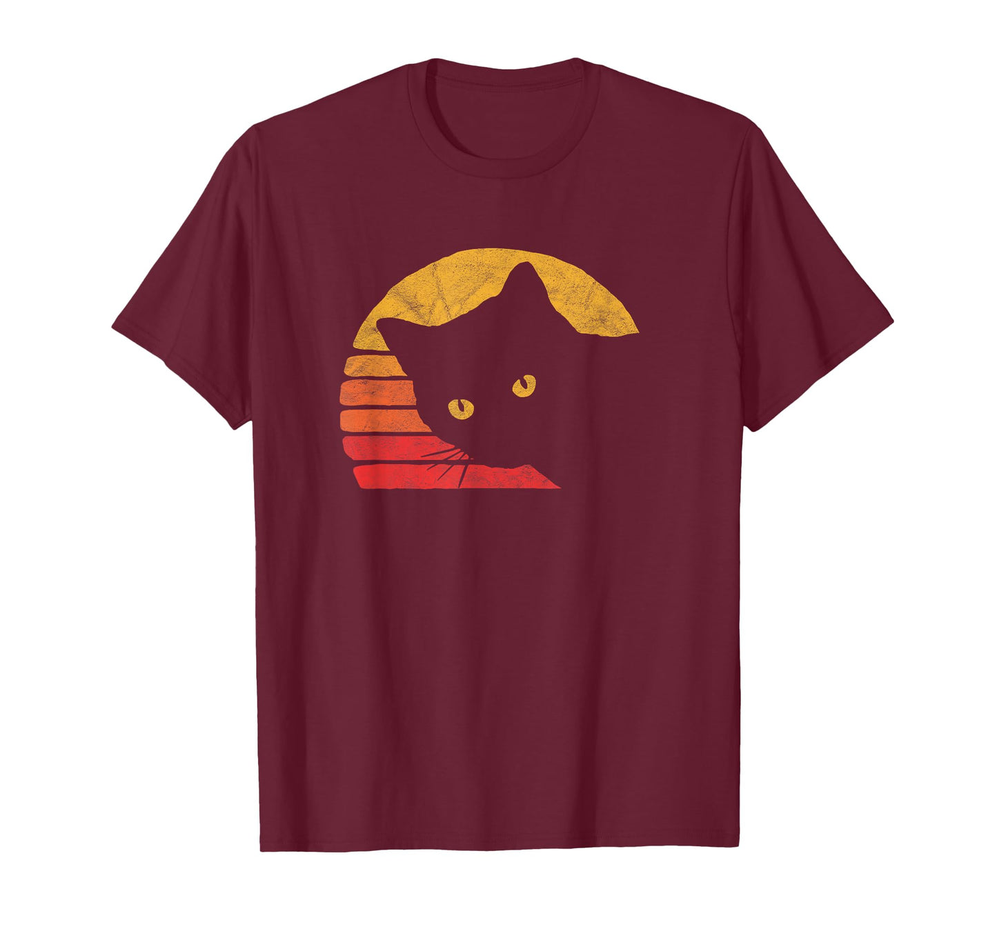 Vintage Eighties Style Cat Retro Distressed Design T-Shirt