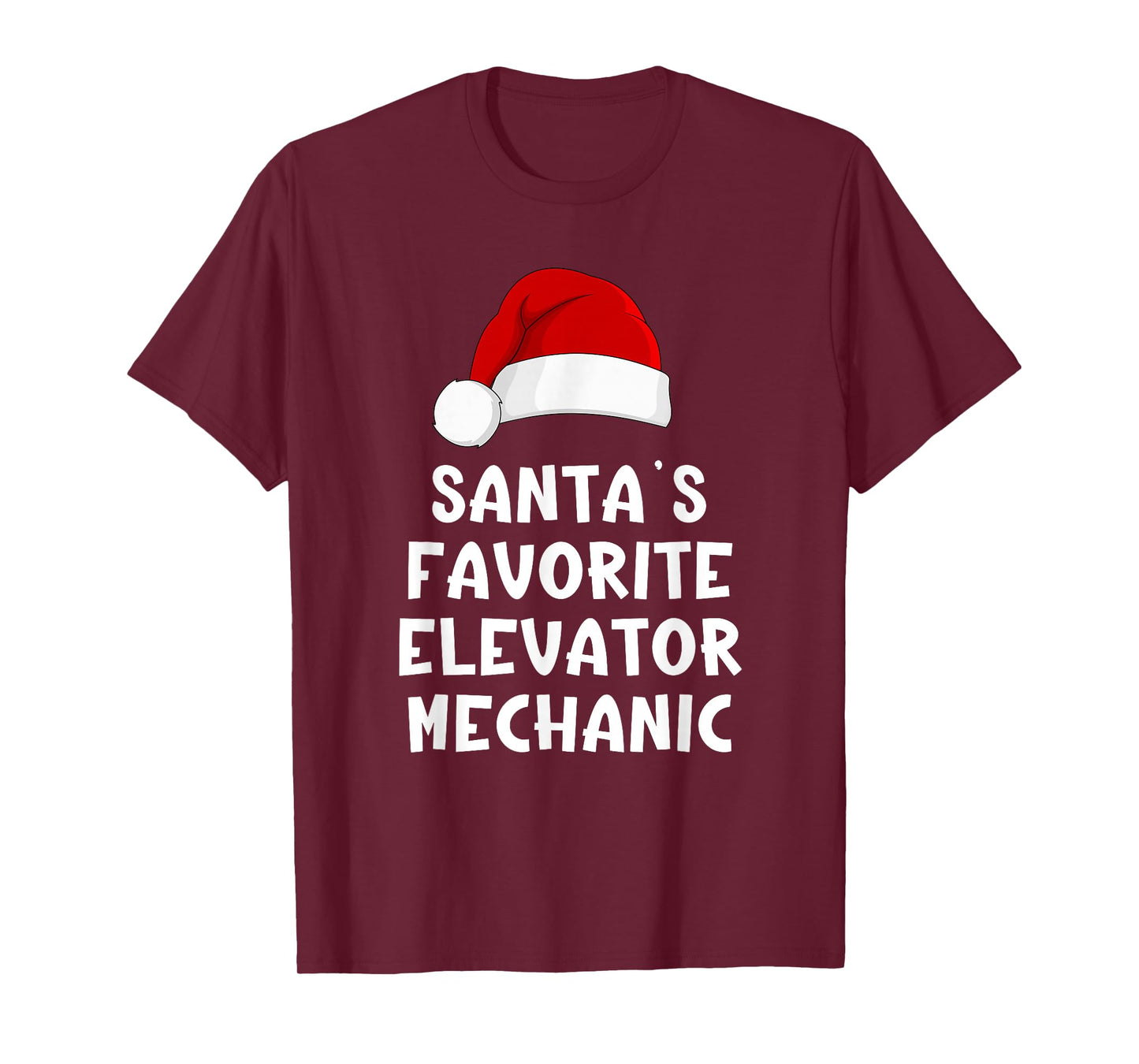 Christmas Santa's Favorite Elevator Mechanic Funny Pajama T-Shirt
