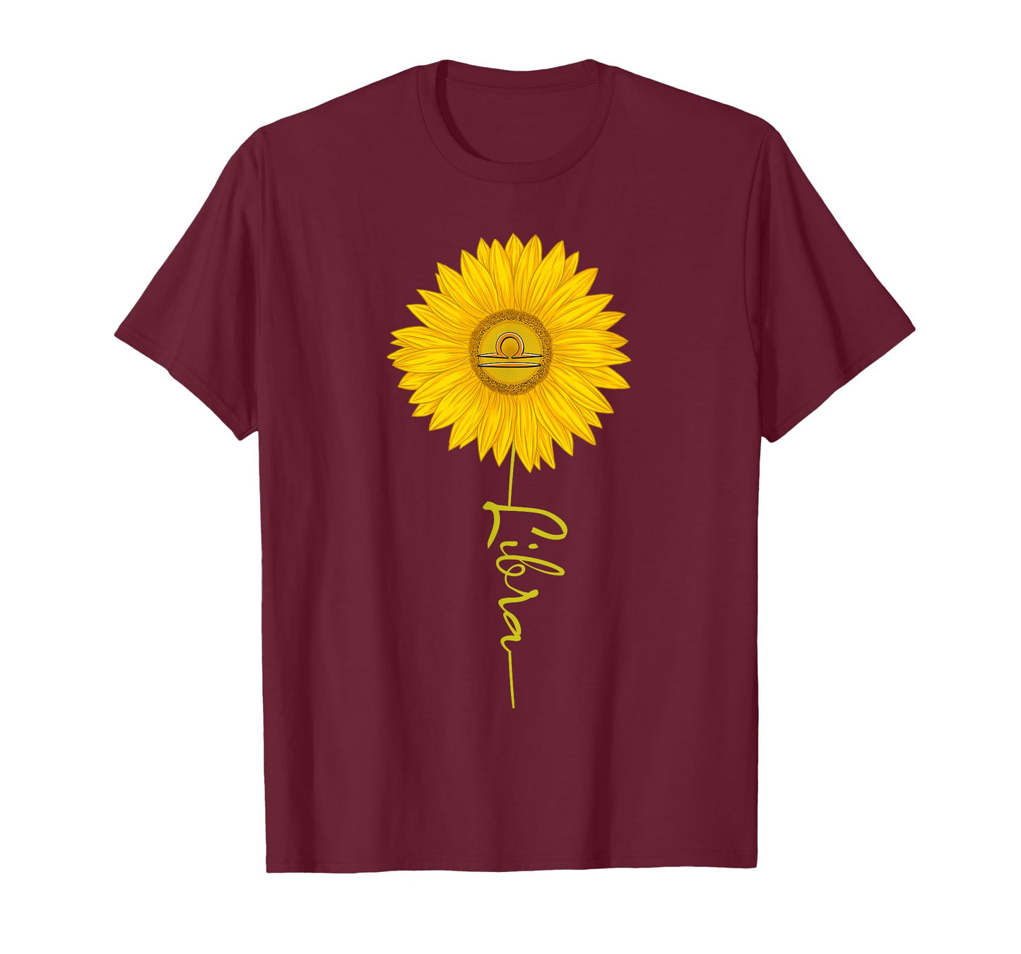 Libra Sunflower Zodiac Sign Floral Horoscope T-Shirt