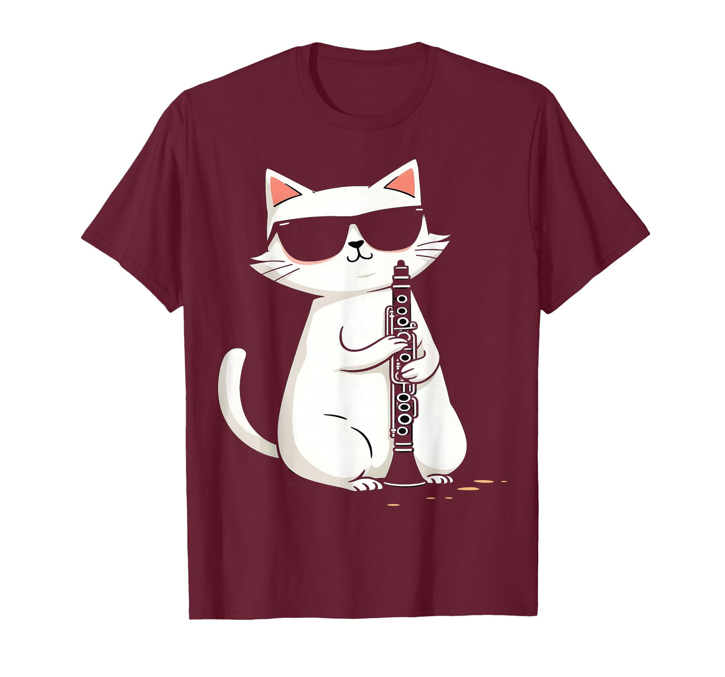 Cool Cat Playing Clarinet Funny Musician T-Shirt