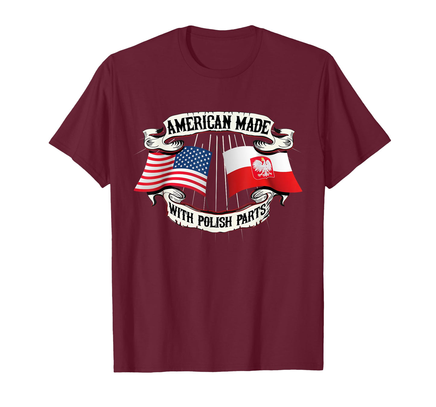 American Made Polish Parts Solidarity Poland Flag Polska T-Shirt