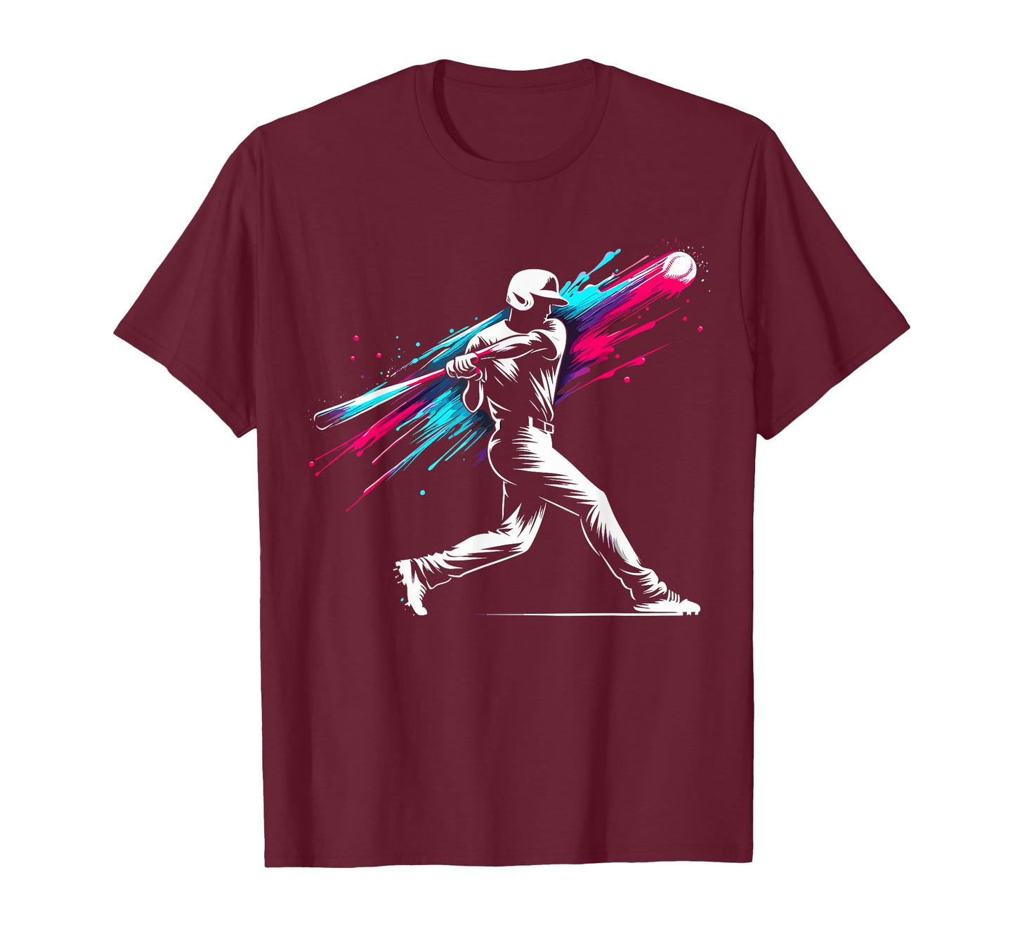Colorful Baseball Player Drip T-Shirt