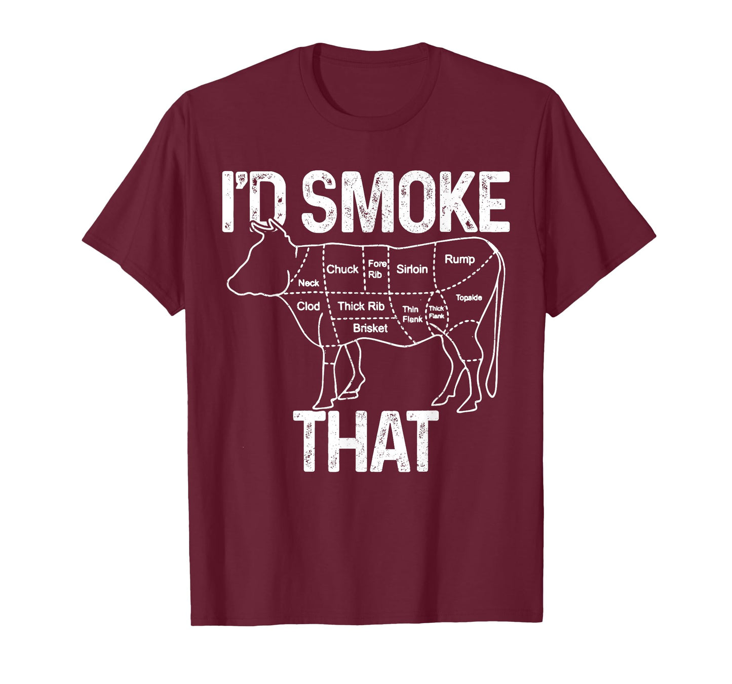 Chef Butcher Cook BBQ I'd Smoke That Cow Beef Funny Gift T-Shirt