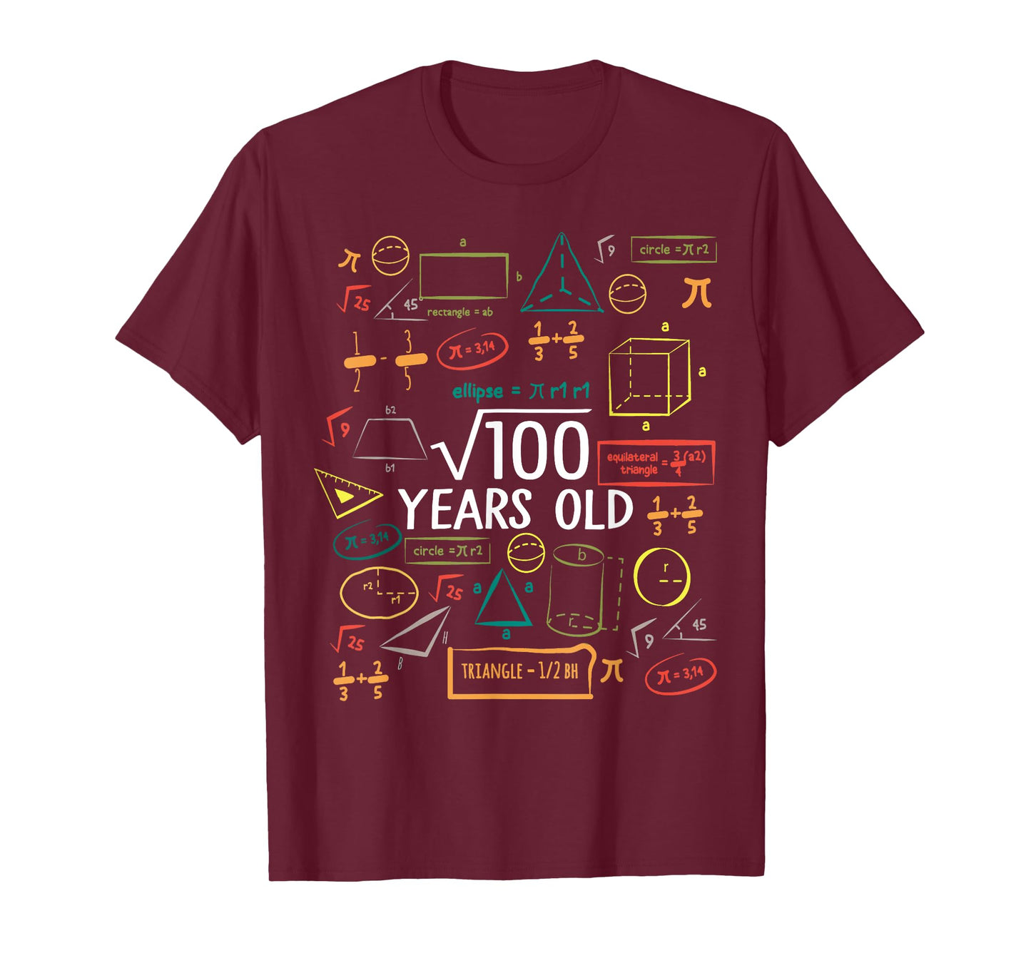 10 Years Old Square Root Math 10th Birthday Boy Girl Kids T-Shirt