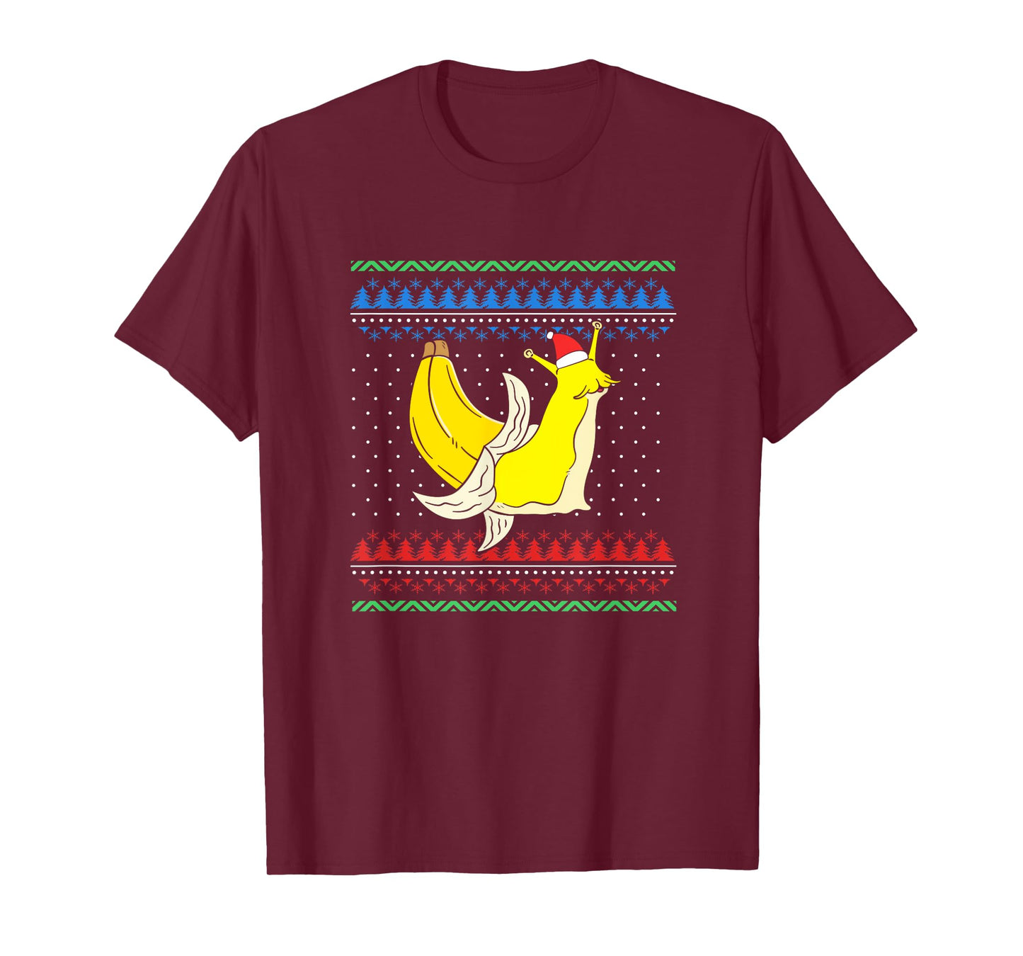 Christmas Banana Slug With Christmas Hat T-Shirt