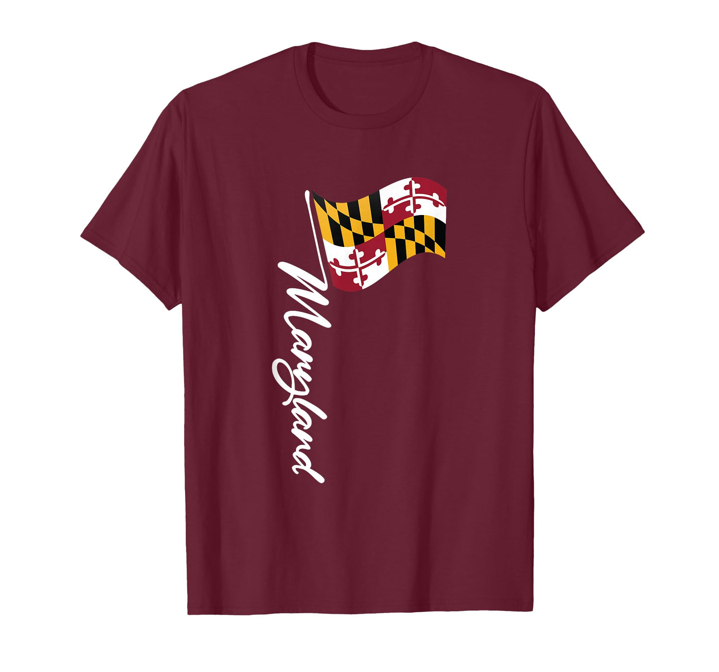 Maryland Signature Flag Pole - Elegant Marylander Flag T-Shirt