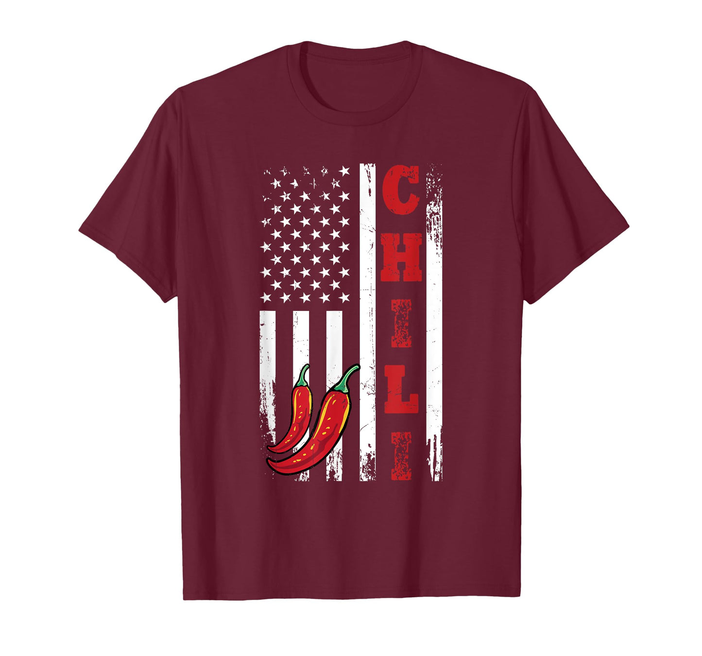 America Chili USA Flag Spicy Red Pepper 4th Of July T-Shirt