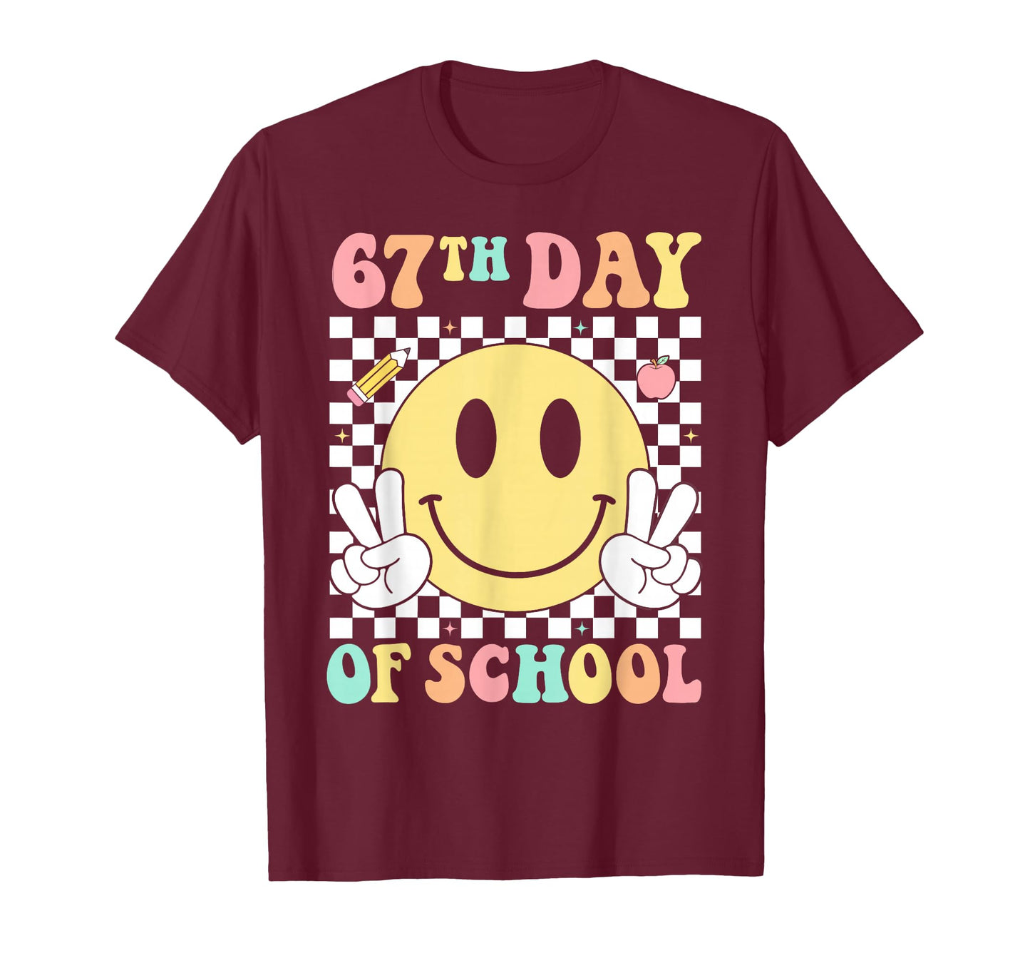 67th Day of School Teacher Kids Funny Six Seven 6 7 Meme T-Shirt