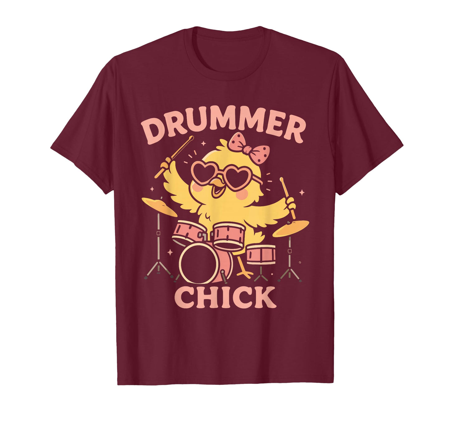 Drummer Chick Funny Drumming For Girls Women T-Shirt