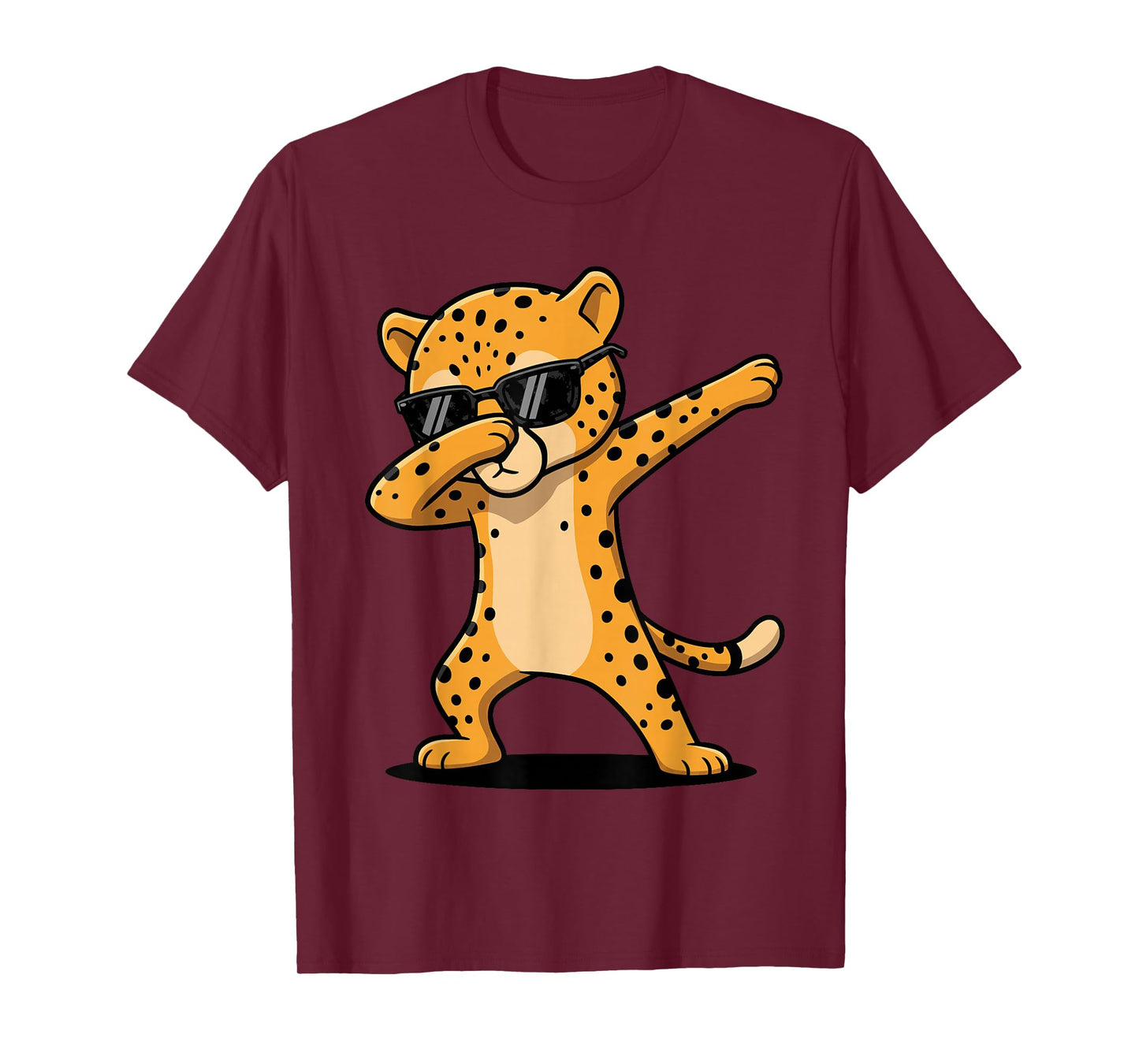 Funny Dabbing Cheetah Shirt Boys Mens Animal Print Cheetah T-Shirt