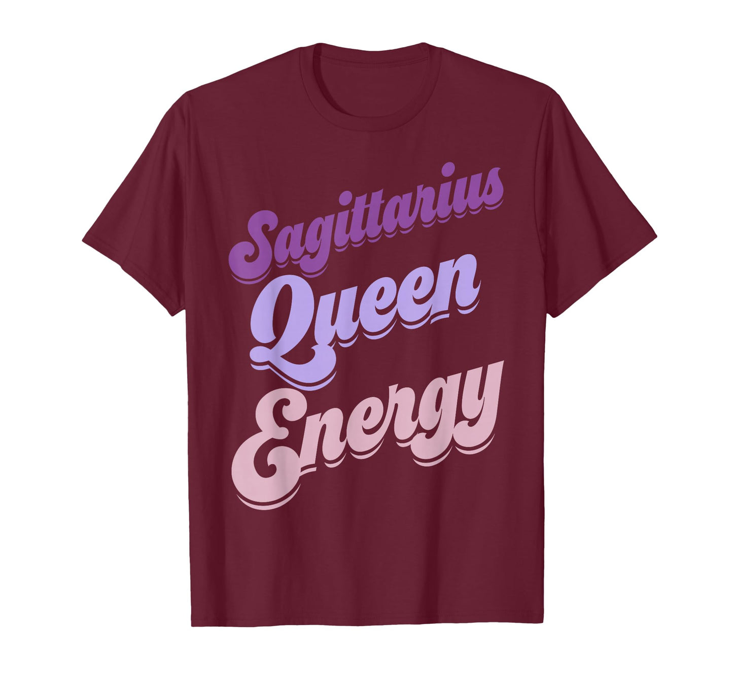 Sagittarius Queen Vibes Zodiac Sign Big Energy Women Purple T-Shirt