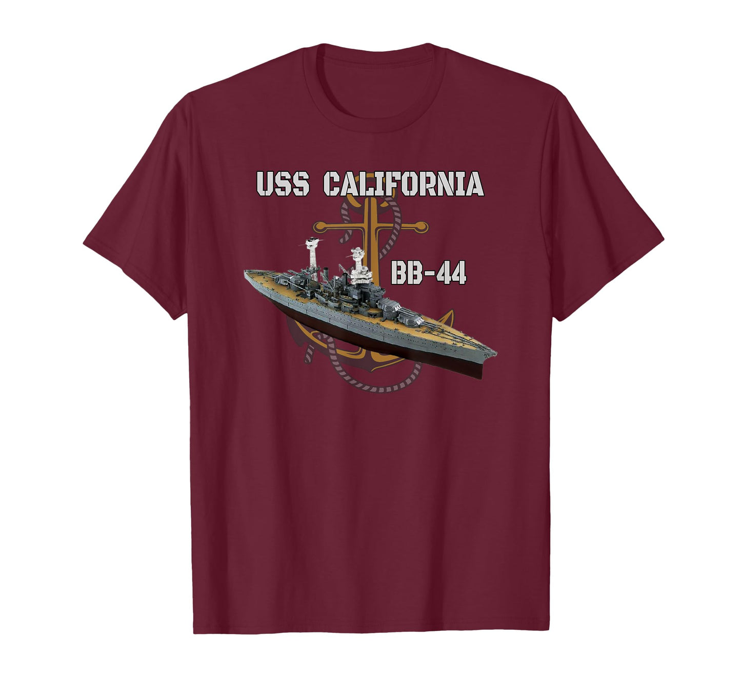 USS California BB-44 Battleship WW2 American Warship Veteran T-Shirt