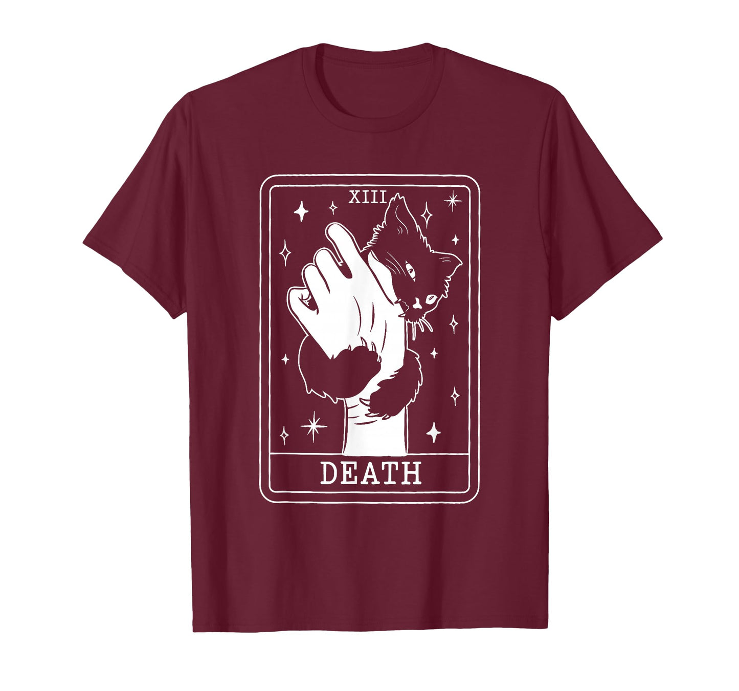 Black Cat Tarot Death Halloween Witchy Cat Lover Men Women T-Shirt