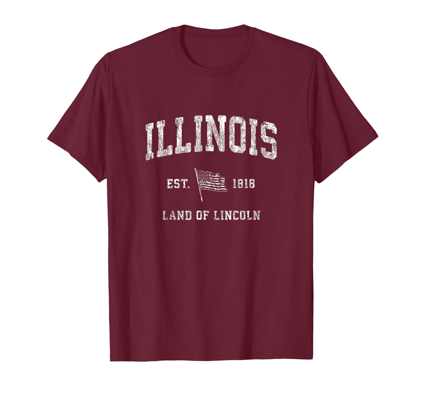 Illinois T-Shirt Vintage US Flag Sports Design Patriotic Tee T-Shirt