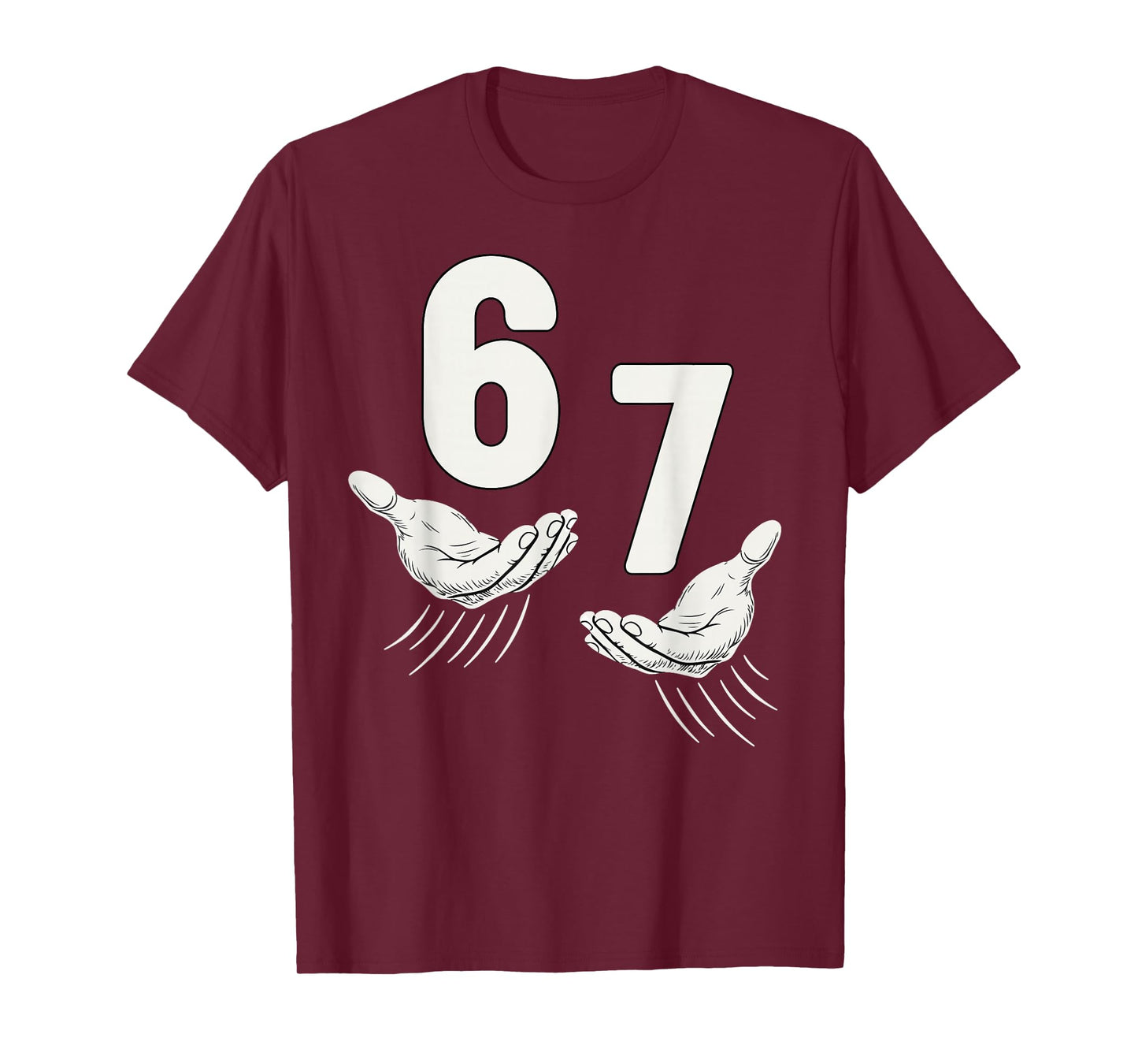 Six Seven 67 6 7 Kids 67 Boys Youth 6-7 Meme Hands Funny T-Shirt