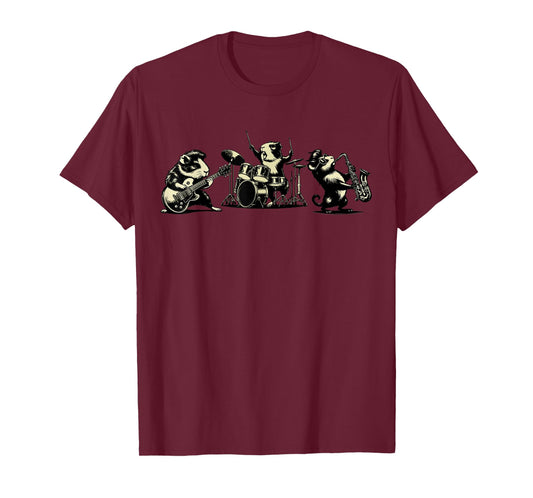 Retro Guinea Pig Rock Music Vintage Guinea Pig Band Music T-Shirt