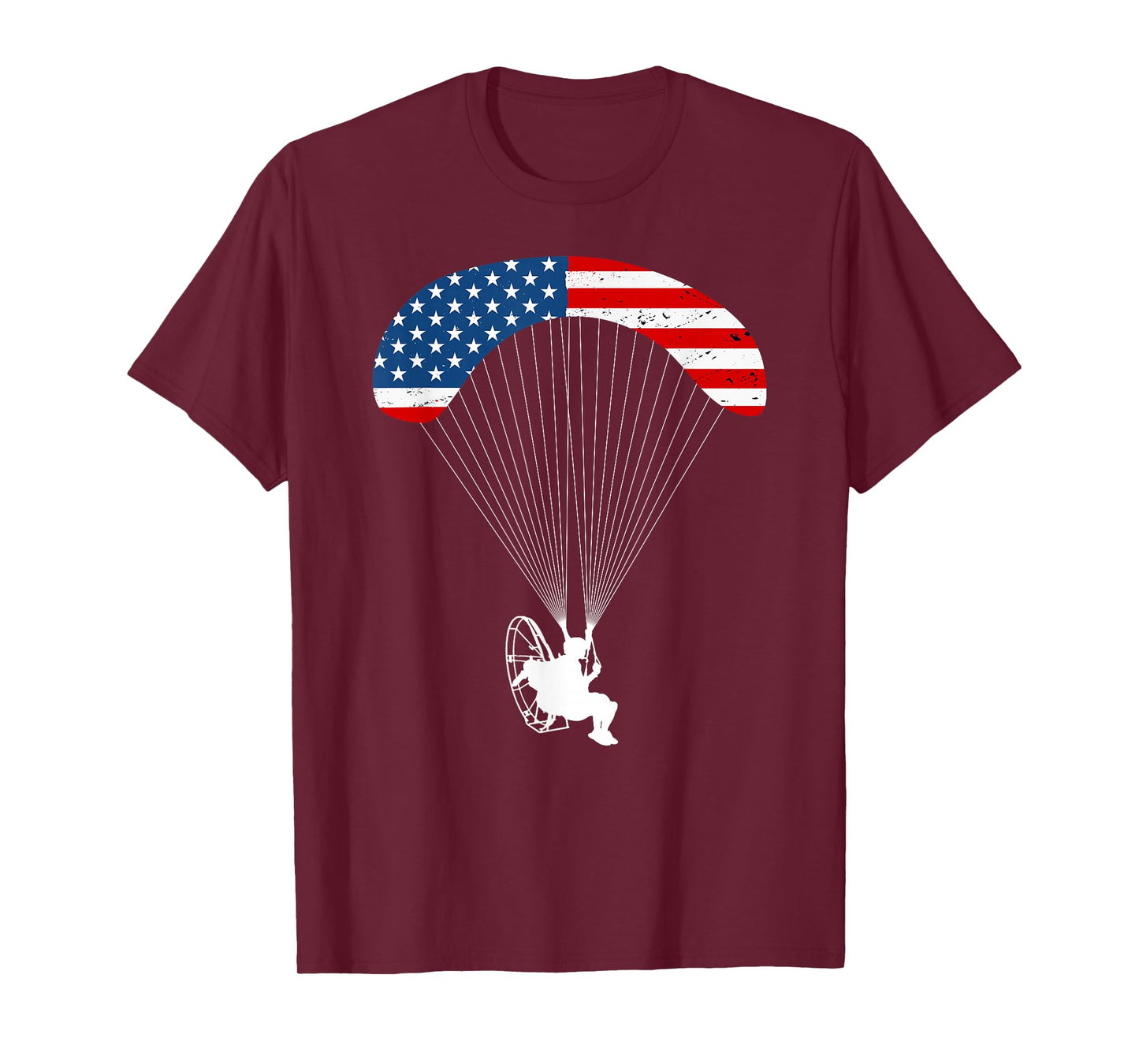 Paramotor Pilot USA American Flag Vintage Paramotor T-Shirt