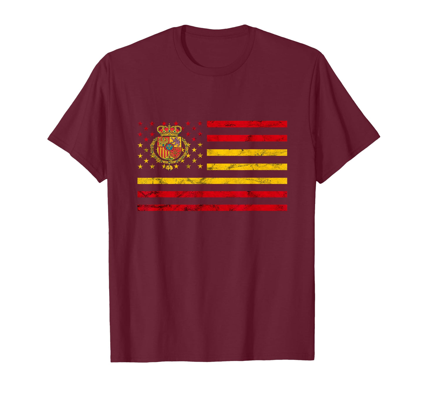 Spain American Flag Spanish Flag Espana Crown Spanish Roots T-Shirt