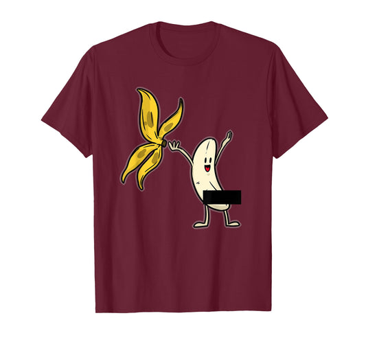Banana Striptease Censored Naked Funny Adult Tee T-Shirt