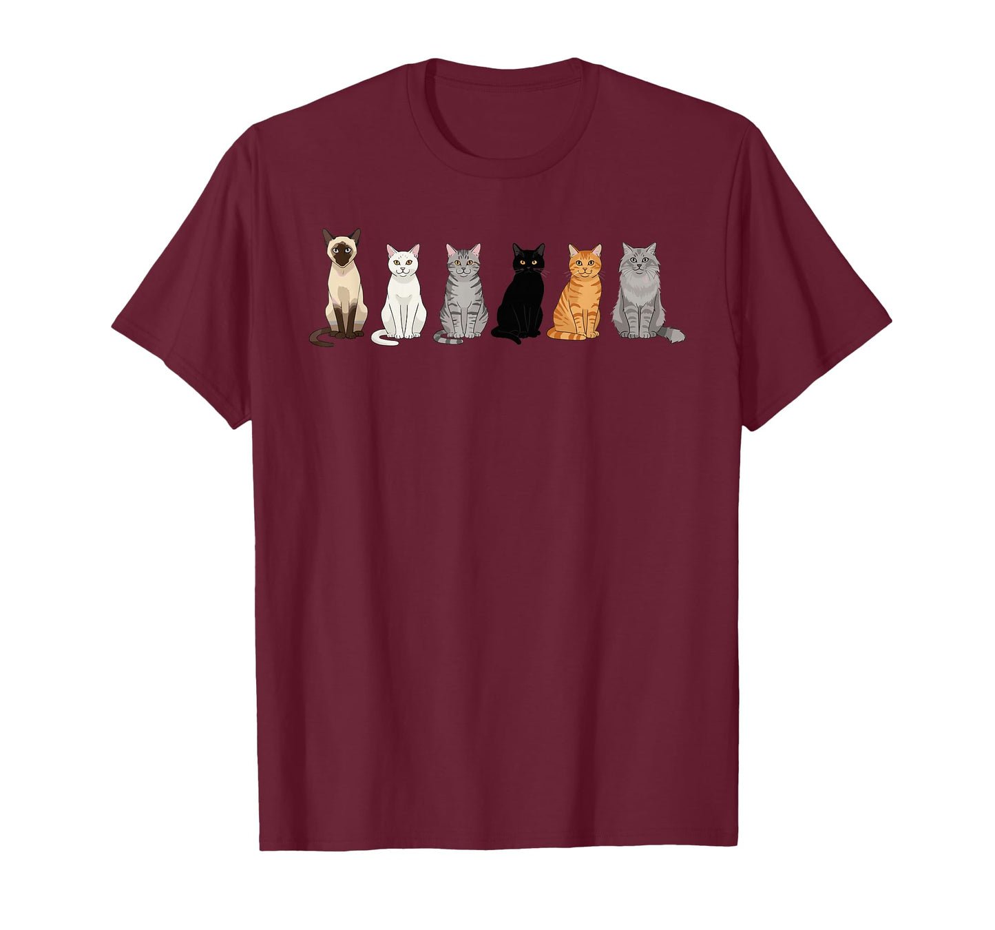 Cute Cartoon Cats for Cat Lovers Funny Cat Breed Gifts T-Shirt