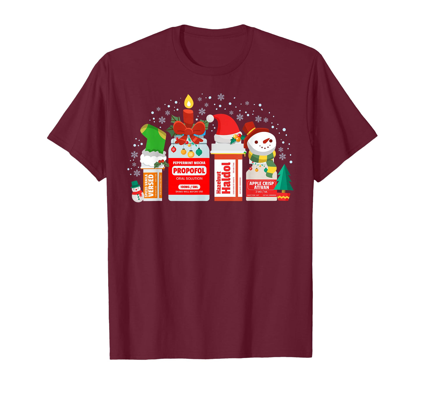 Christmas ICU Nurse Happy Nursemas Xmas Holiday Pajama RN T-Shirt