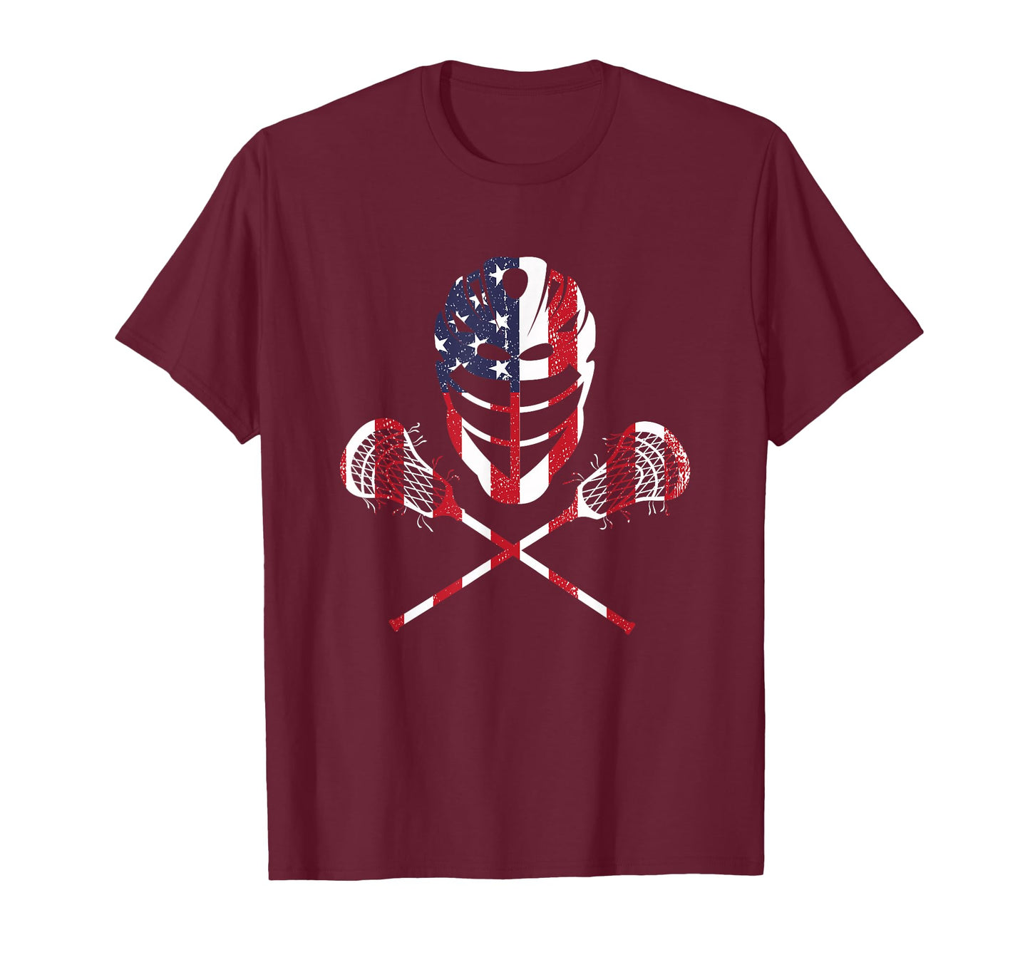 Lacrosse American Flag Lax Helmet Sticks 4th of July T-Shirt
