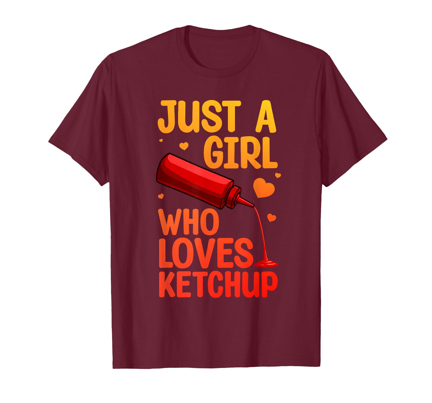 Cute Ketchup Design for Women Girls Condiment Ketchup Lovers T-Shirt