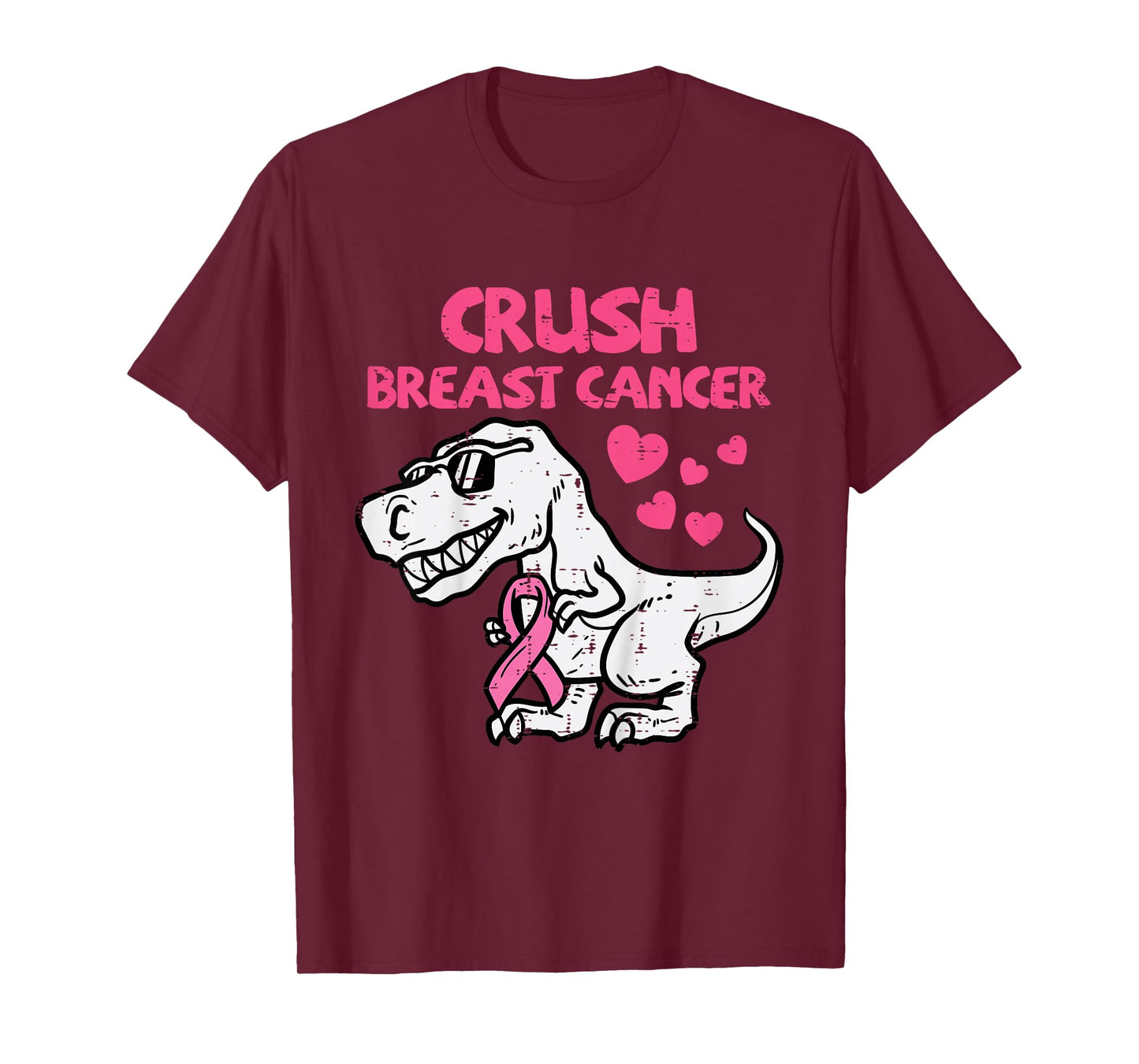 Crush Breast Cancer Trex Dino Awareness Toddler Boys Kids T-Shirt