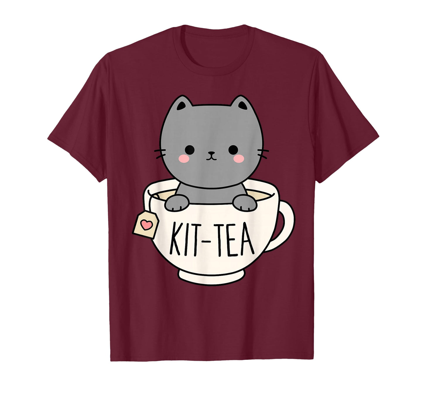 Kit-Tea Cute Kitten In Tea Cup Cat Lover Funny Cat Pun T-Shirt