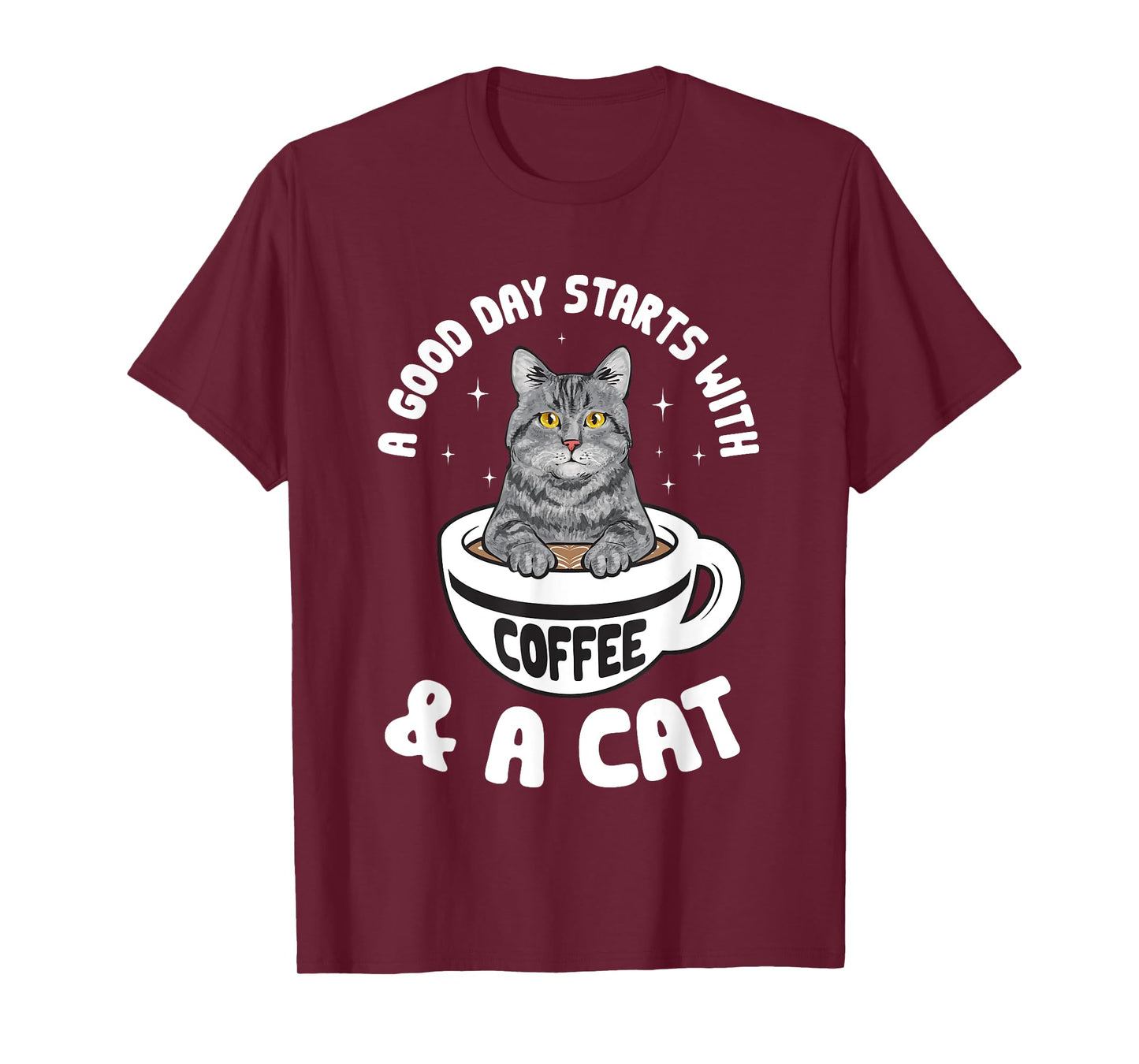 Tabby Cat Coffee Gray Tabby Cat Men Women T-Shirt