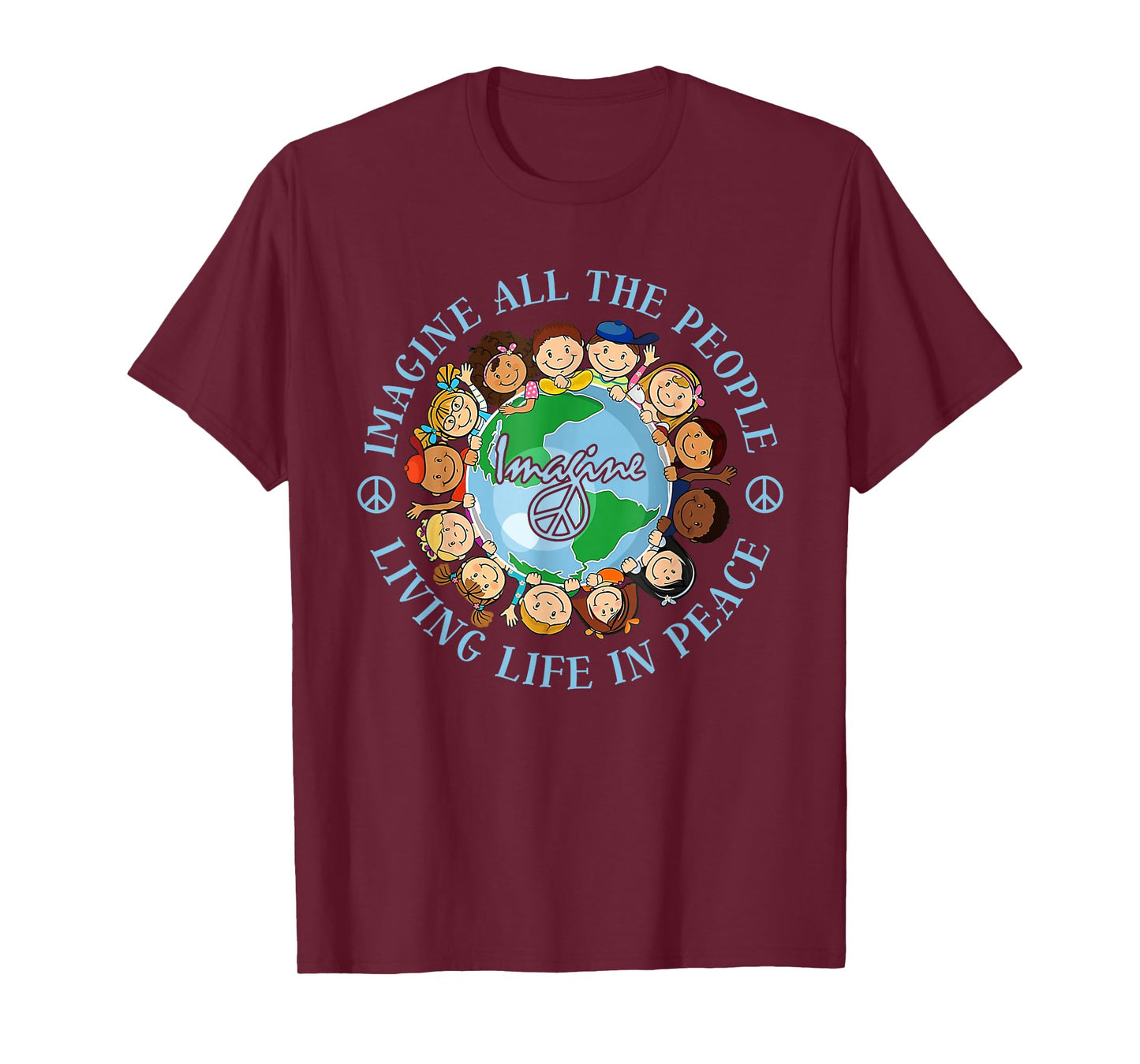 Imagine All The People Living Life Peace Earth Day 2024 Men T-Shirt