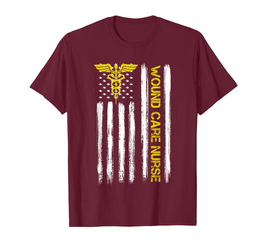 American Flag Wound Care Nurse | Nursing Department Wound T-Shirt