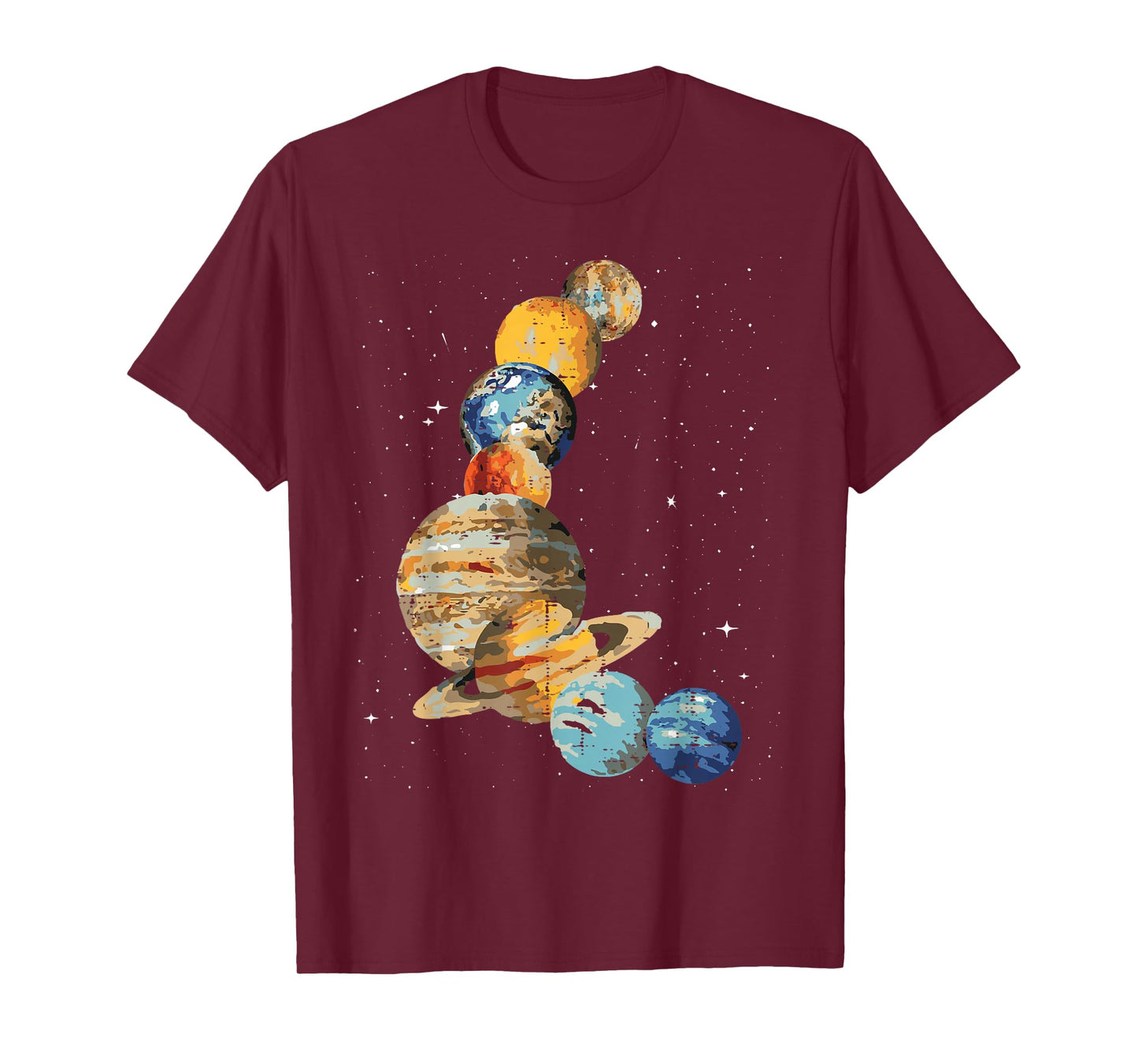 Planets Watercolor Painting Space Galaxy Art Men Women Kids T-Shirt