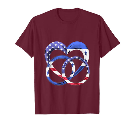 American Flag Heart Wedding Rings Marriage Honduras T-Shirt