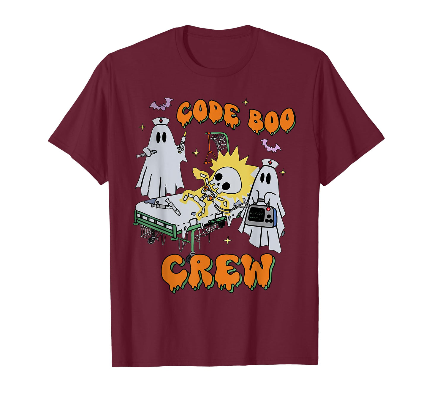 Code Boo Crew Funny Ghost Nurse Halloween Costume Nursing T-Shirt