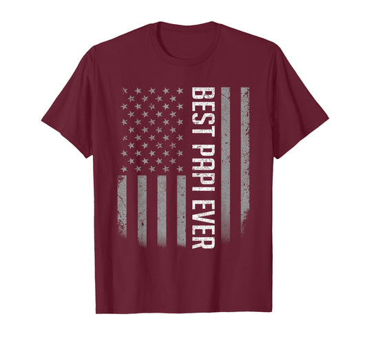American Flag Dad Shirt Gift For Father's day Best Papi Ever T-Shirt for Men
