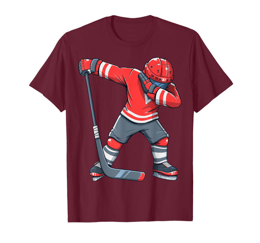 Funny Boy Kid Ice Hockey Dab Apparel Dabbing Player Youth T-Shirt