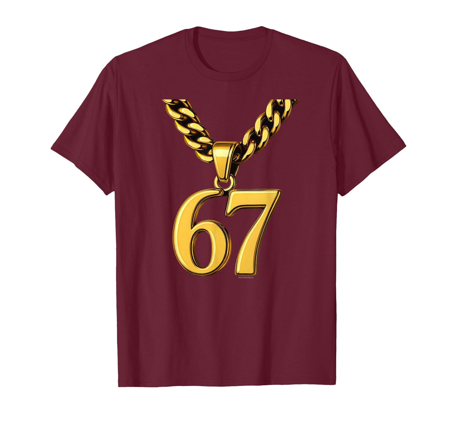 Funny Cool 67 Meme Numbers Medallion Six Seven Boys Men Teen T-Shirt