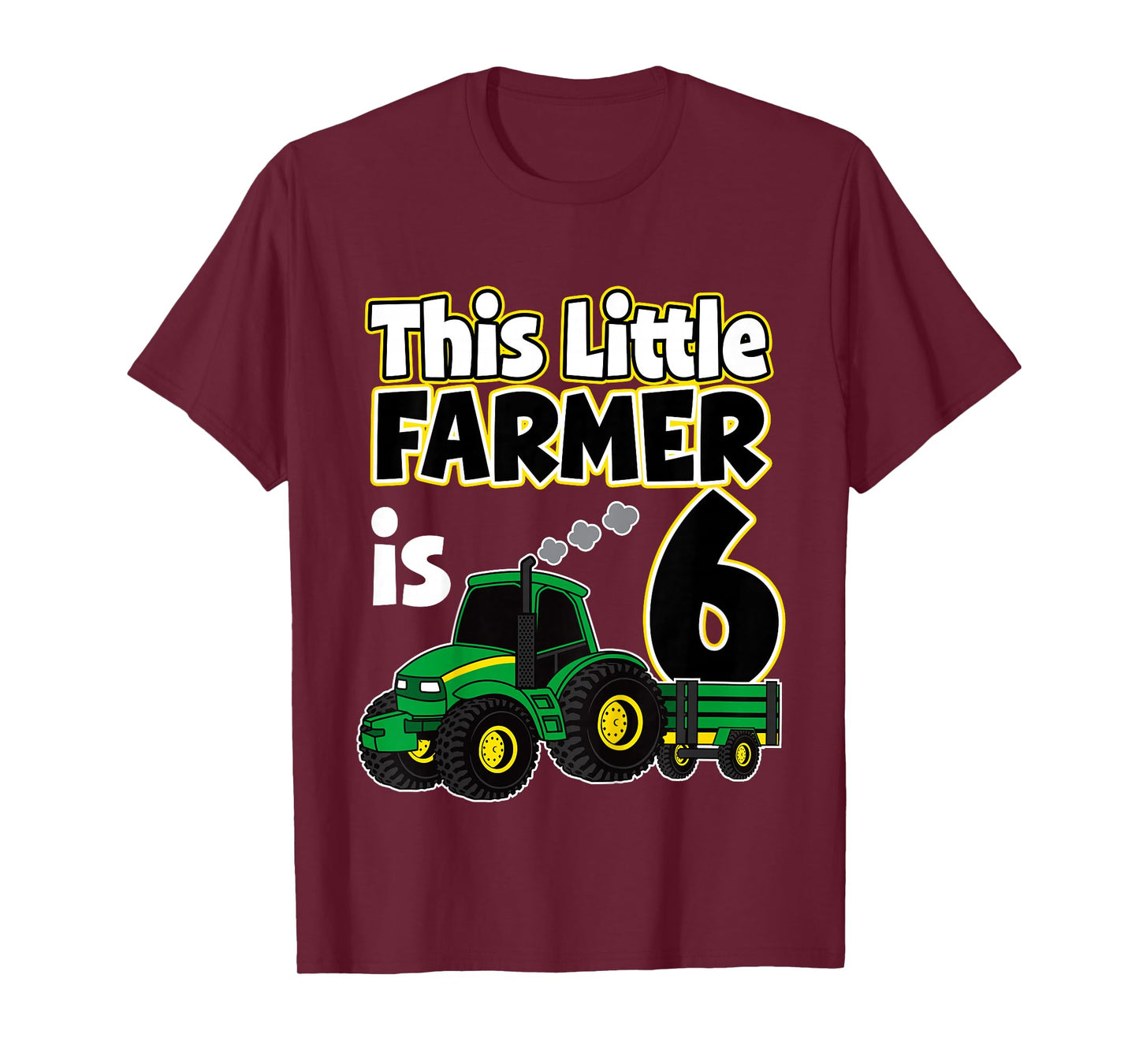 6th Birthday This Little Farmer Tractor 6 Year Old T-Shirt