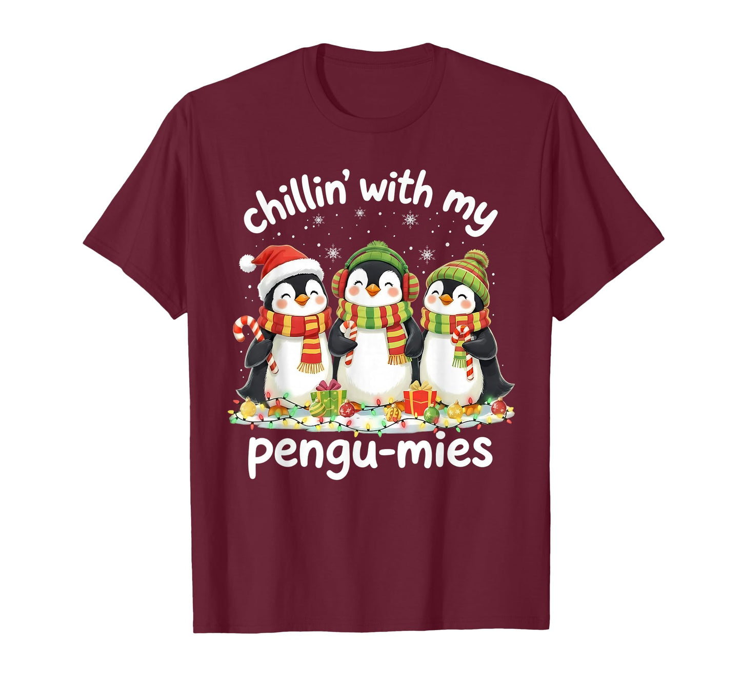 Chillin' with My Pengu-mies Family Christmas Holiday Penguin T-Shirt