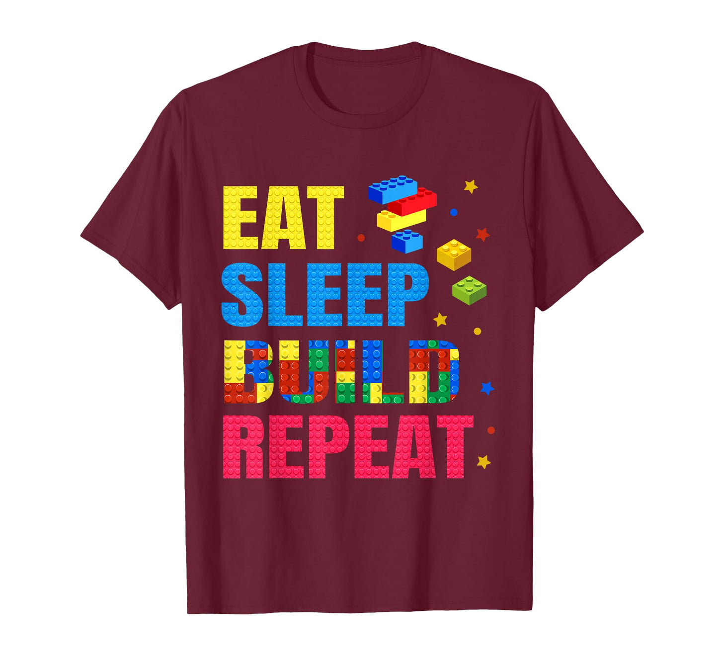 Eat Sleep Build Family Master Builder Building Bricks Blocks T-Shirt